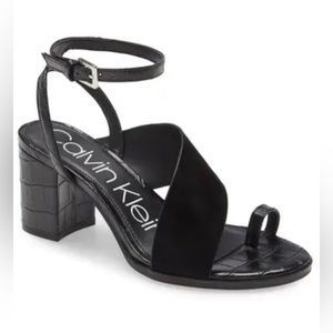 Calvin Klein Sandals “Coleen”, black suede, size 9.
